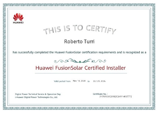 Certificazione installatore Huawei