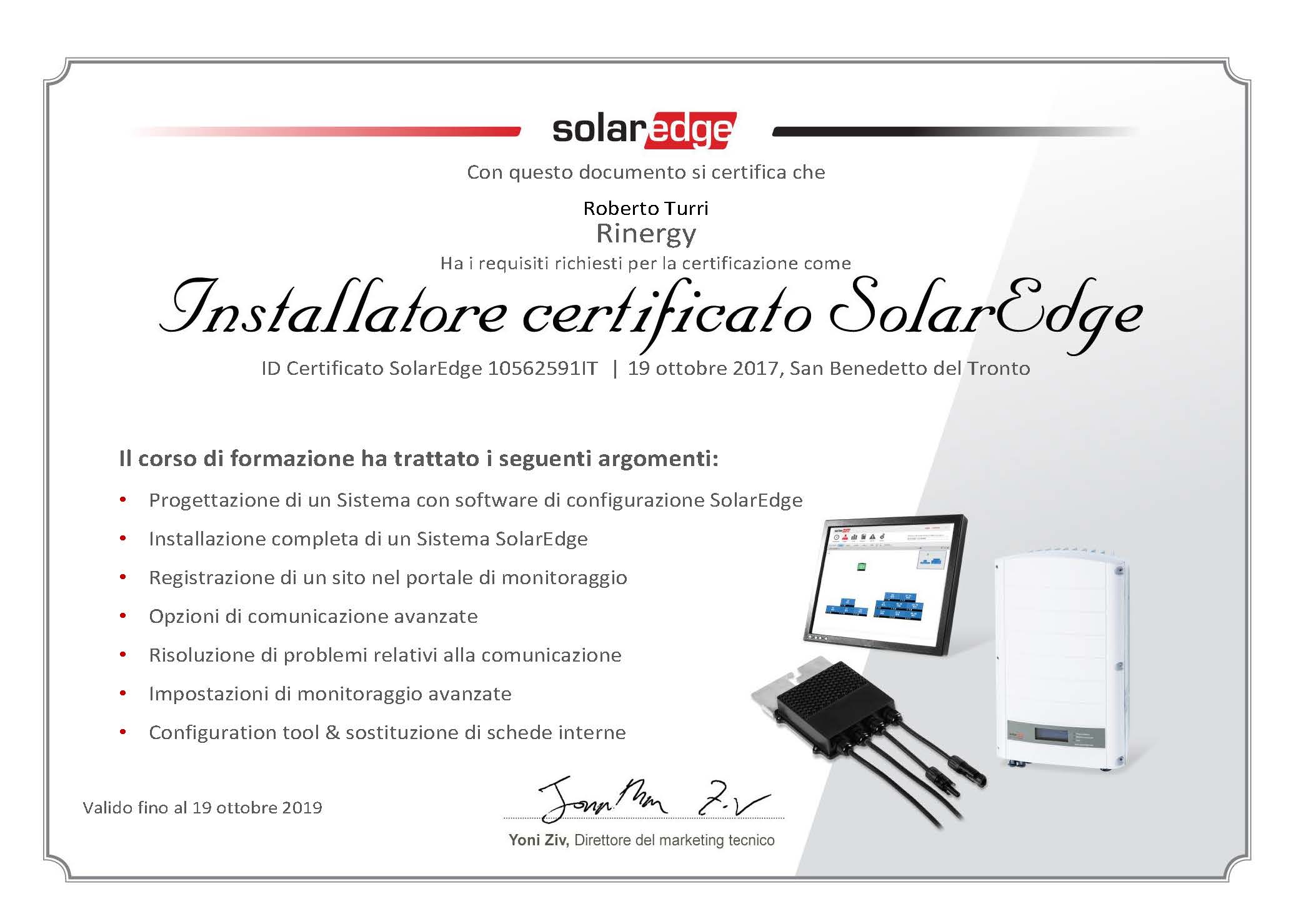 Certificazione installatore SolarEdge